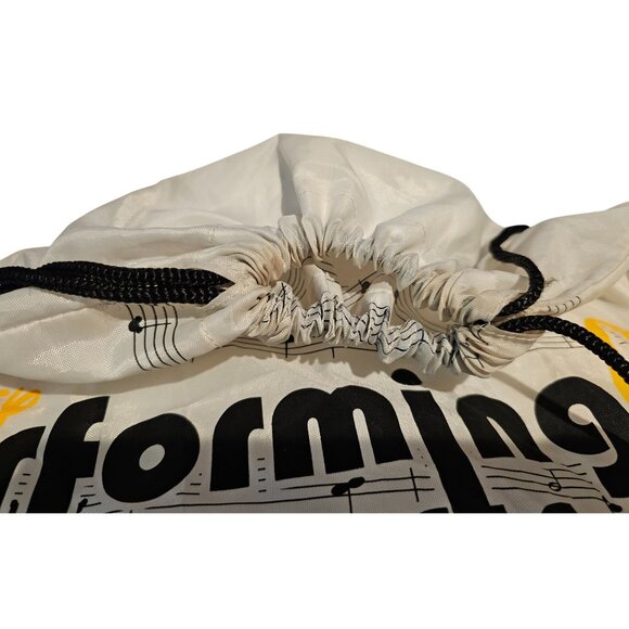 Walt Disney World Performing Arts 2009 White Black Drawstring Music Notes Bag - Picture 4 of 7